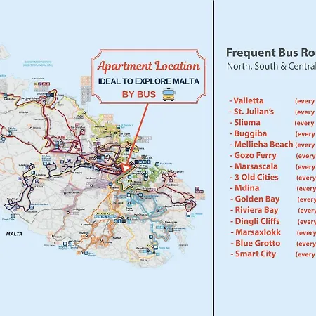 - Near Valletta & Sliema - Bus Lines Homestay *